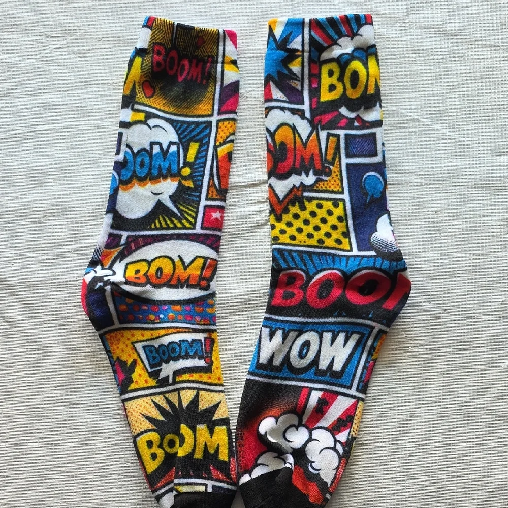 Colorful Comic Book Style Socks
